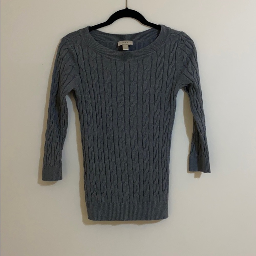 Loft Cable-Knit Grey Sweater